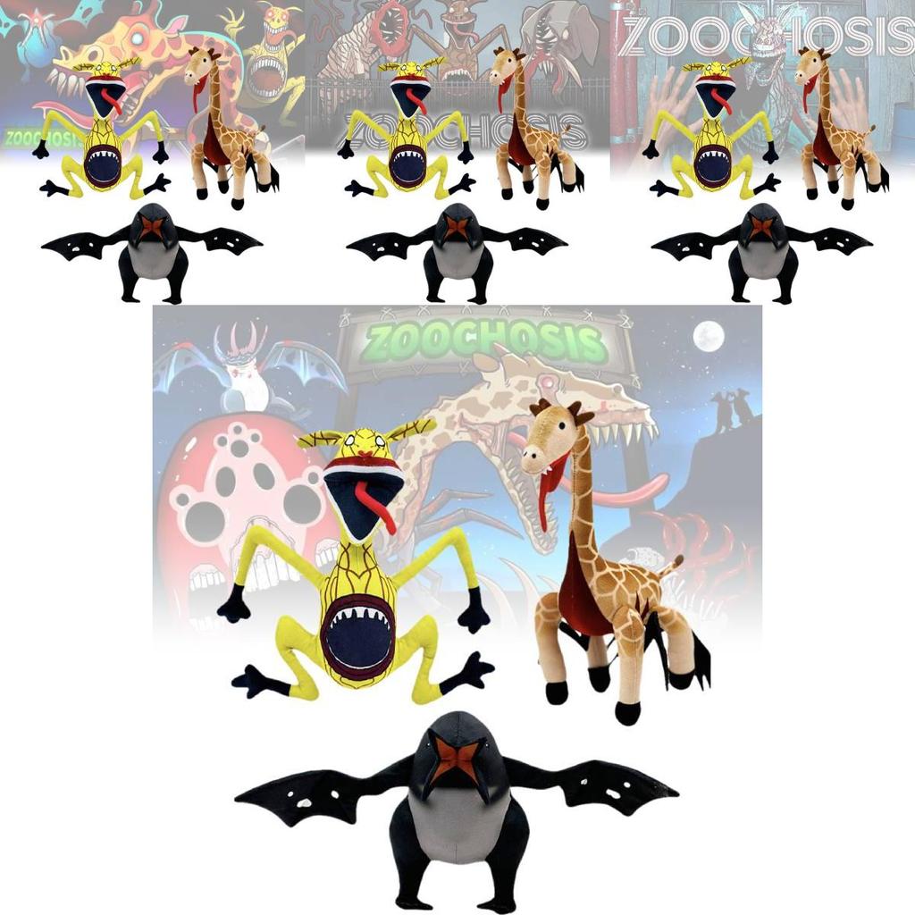 Adoráveis Bonecas de Pelúcia Zoochosis com Designs Únicos em Tecido de Pelúcia Curta Macia