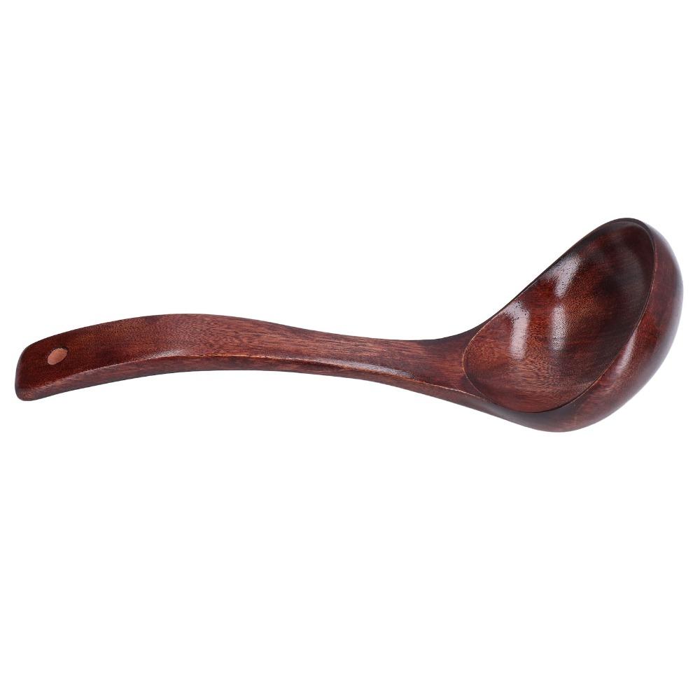 2Pcs Wood Soup Spoon Smooth Cooking Spoon Set Wood Ladle  Cooking