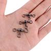 50pcs 3 Way Stainless Steel Fishing Swivel Rolling Solid Ring Fishing Line Connector Swivel Ring