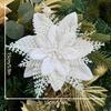 10 Stück Weihnachten Künstliche Blumen Stoffmaterial Rot Silber Gold DIY Kranz Anhänger Reißfest Noel Dekorationen
