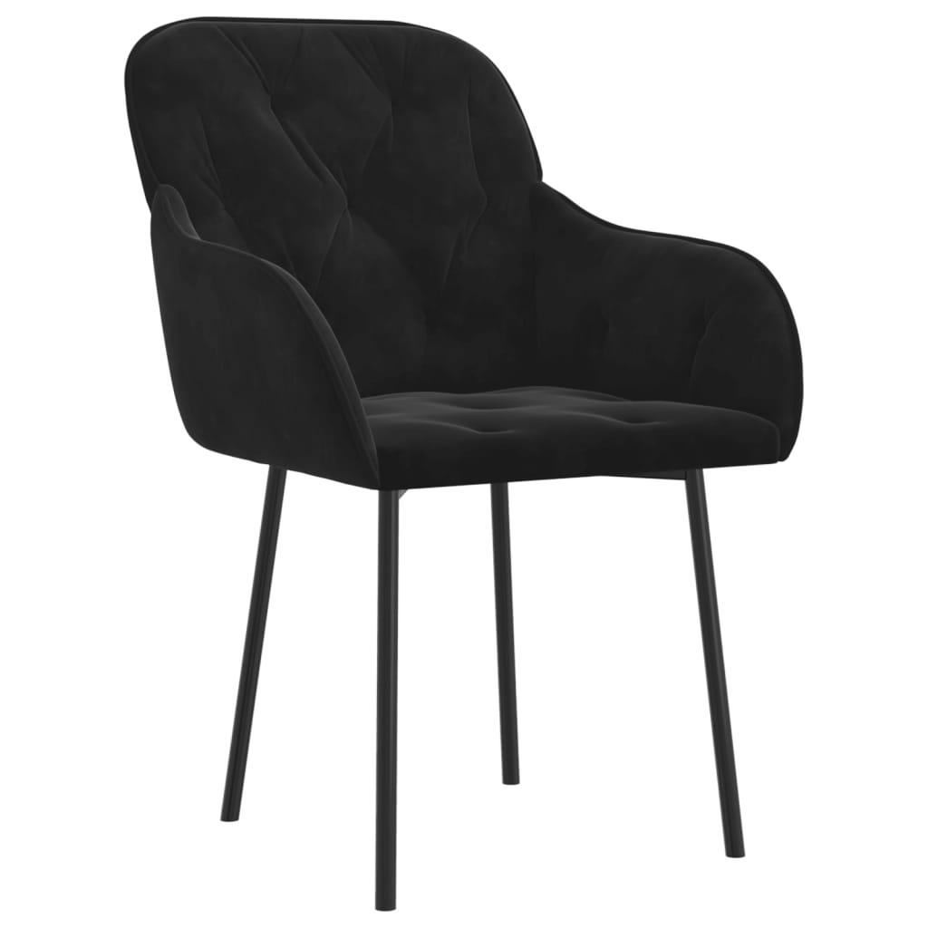 Dining Room Chairs 2 Pcs Black Velvet
