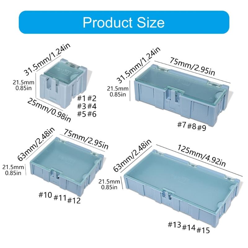 Interchangeable Mini Organizers Box Set Electronic Components Box For Beads Screws Fishing Tackle In Multiple Colors