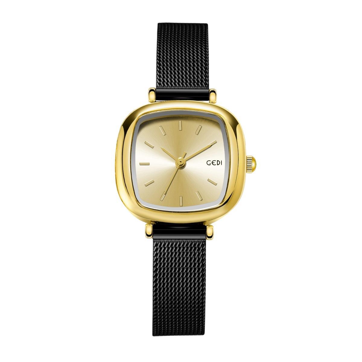 Simple Casual Women S Watch Mesh Belt High-End Quartz Watch Waterproof Small Sugar Cube Women S Watch