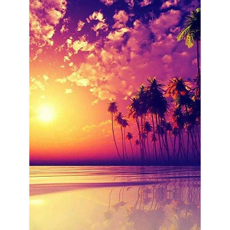 5D DIY Diamond Painting Kit Coconut Tree Diamond Embroidery Rhinestones Decorations for Home