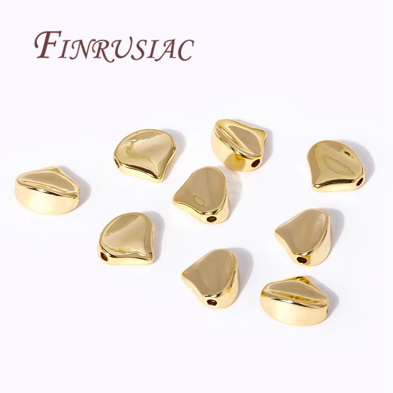 18K Real Gold Plated Large Hole Beads Spacer Beads Separators For Bead DIY Jewelry Making Supplies Bracelets Accessories