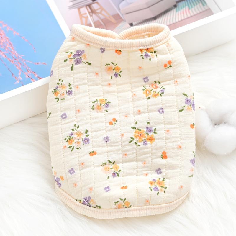 Pet cat Teddy Pomeranian dog clothes comfortable cotton home vest vest spring autumn winter clothing