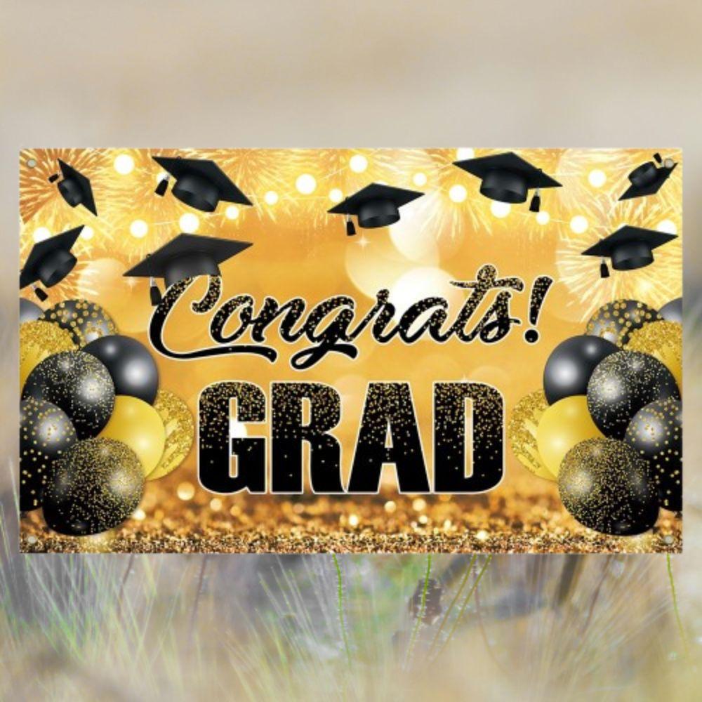 Congrats Grad Graduation Season Background Bachelor Hat Happy Graduation Banner  Photo Booth