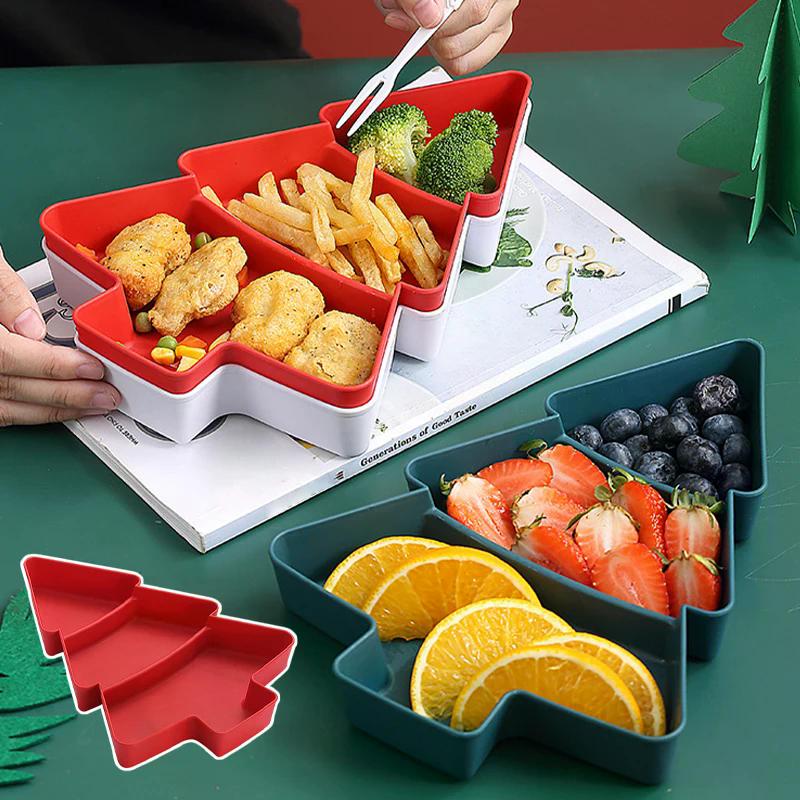 Albero di Natale Creativo Piatto Frutta Diviso Vassoietto Caramelle Frutta Secca e Semi di Melone Scatola Contenitore