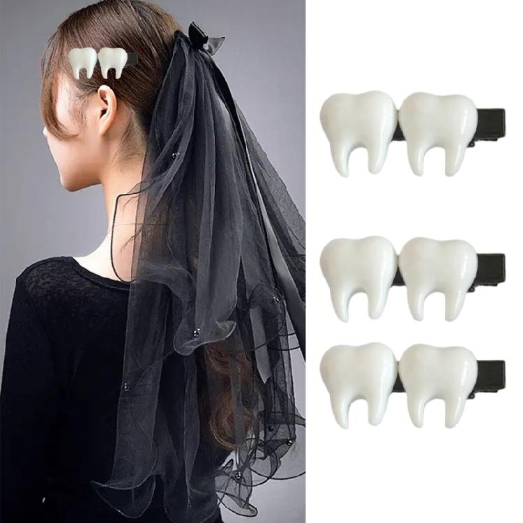 Barrettes Small Tooth for Girl Halloween Theme Parties Cute Hair Clip