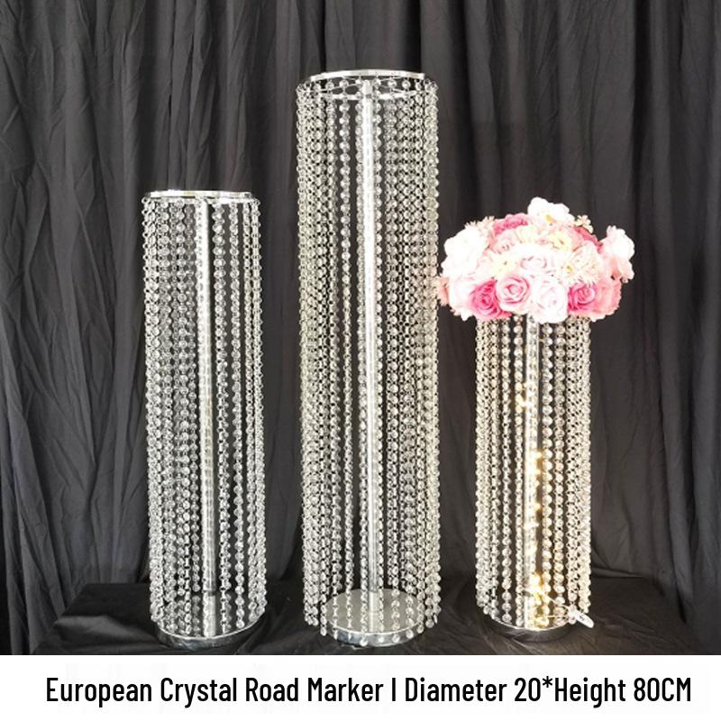 European Crystal Wedding Venue Decor: Elegant Props for Celebrations and Hotel Stage Ornaments