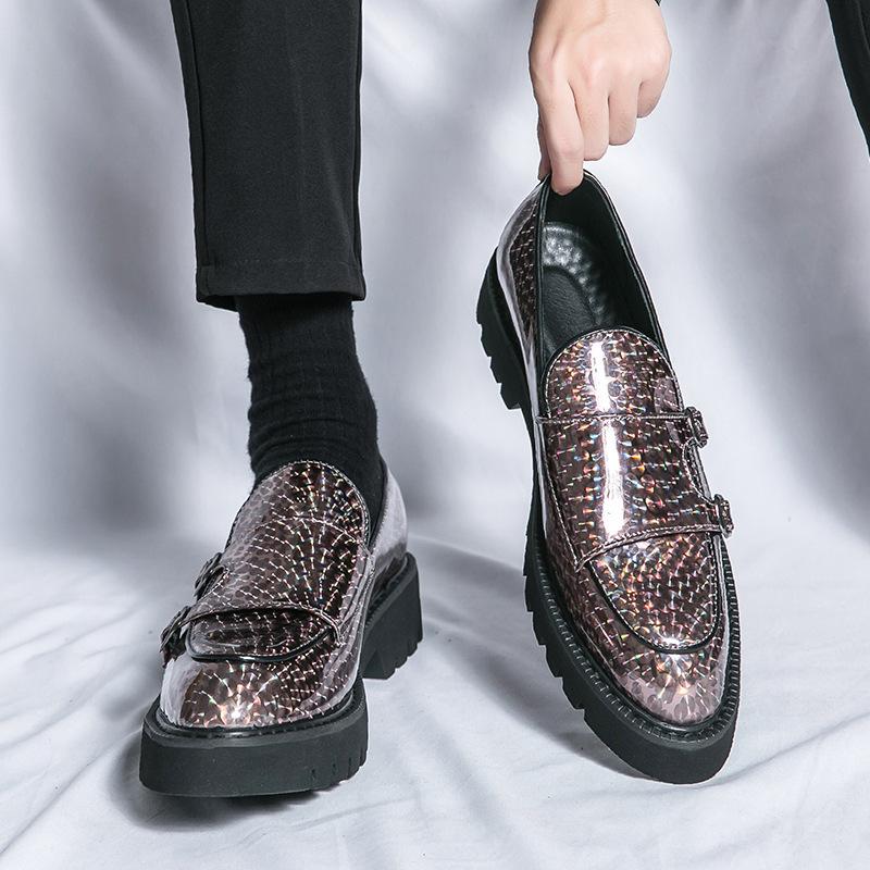 Grote maat glanzende leren schoenen heren 2025 lente en herfst nieuw Britse heren business casual leren schoenen maat 37-46