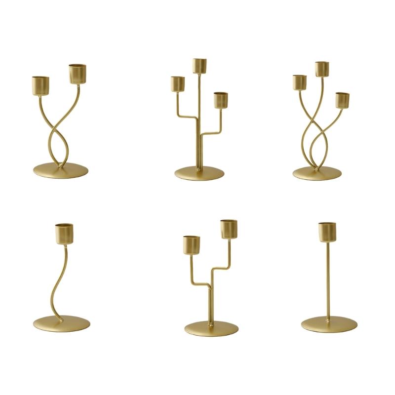 Iron Candlestick Holder Nordic Wedding Metal Candle Stand for Home Room Decor