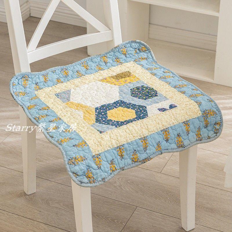 

Pure Cotton Breathable Thin Dining Chair Cushion Fabric Cushion Office Computer Chair Cushion Neutral with Strap Non Slip Automobile Cushion SHY-9 50*135cm