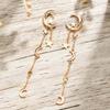 Vintage Metal Star Moon Tassel Pendant Earrings for Women Fashion Gold Color Asymmetric Personality Earrings Jewelry Gifts