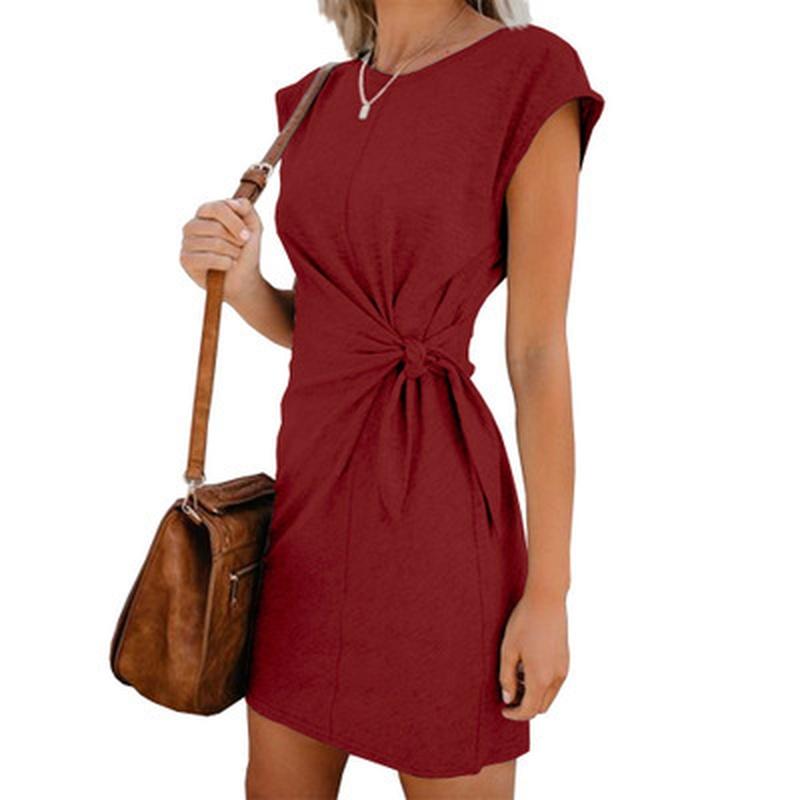 Caracilia Women Summer Sleeveless Bodycon Tie Cinched Waist Romper Skort Mini Dress Built In Shorts Night Out Vacation Dress