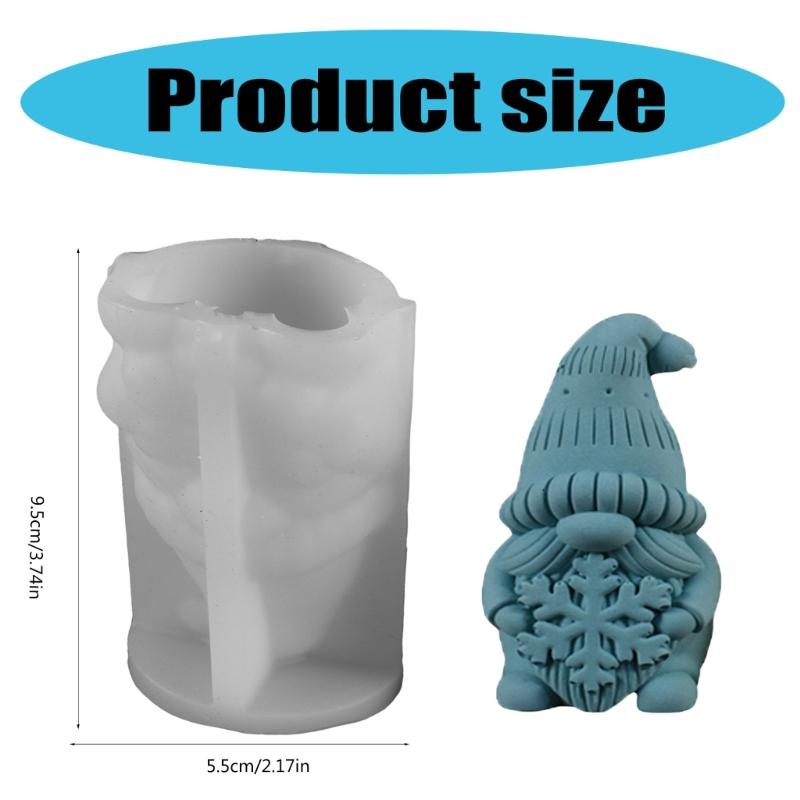 Beard Dwarf Christmas Tree Candle Moulds Hold Snowflake Santa Claus Gypsum Soap Silicone Molds Human Chocolate Gift Party Decor