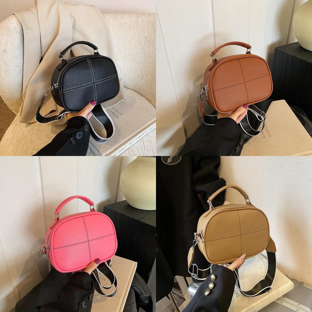 Trendy Women's Korean Style Crossbody Bag Fashionable Round Handbag In Multiple Colors