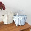 Womens Mini Tote Bag PU Leather Crossbody Handbag With Bow Detail Sweet Style Daily Use Shoulder