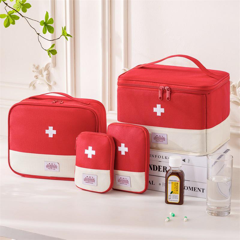 Portable Oxford Cloth Medicine Bag - Large Capacity Folding First Aid Kit & Multi-purpose Storage