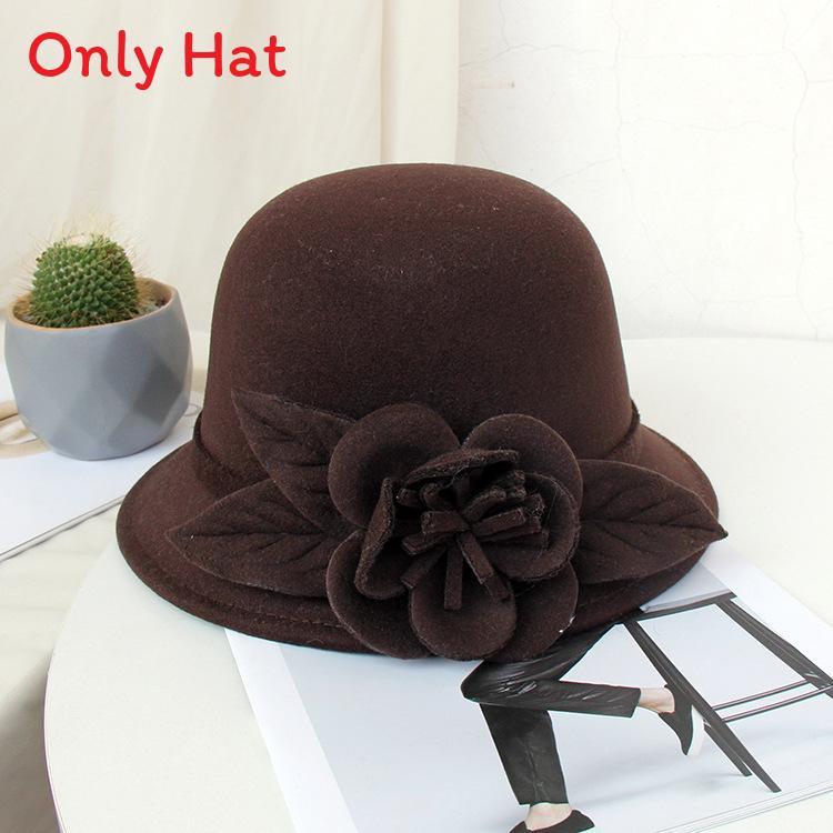 Woolen Cap With Floral Embellishments For Autumn Winter Fashion Girls