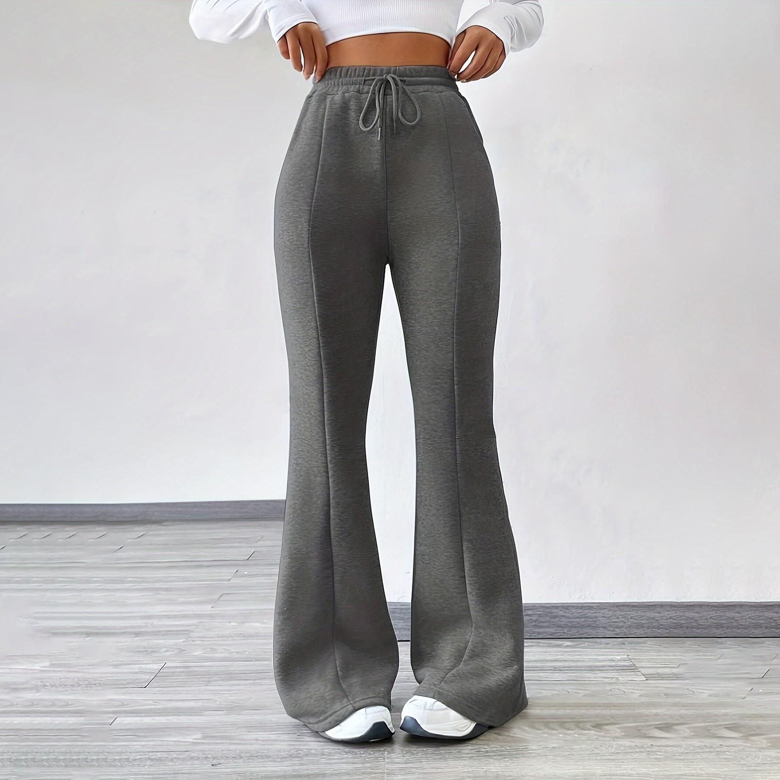 

Женские пижамные брюки повседневные широкие штанины эластичная талия рубчатый трикотаж свободные штаны XL кофейный