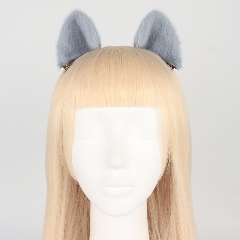 Handgefertigtes Plüsch-Katzenohren-Haarband Lolita-Mode Tierohren-Haarspange Unisex-Accessoire