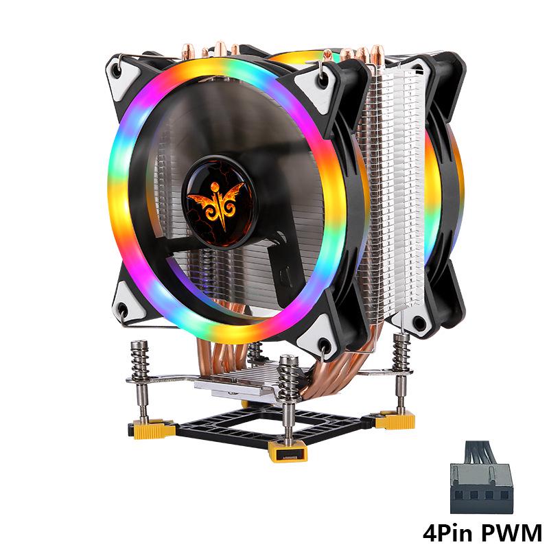 12th Gen Silent CPU Cooler: 12CM Tower with 4 Copper Pipes, Multi-Platform Compatibility for 1700 Pin & 115X/1366, 4-Pin Desktop