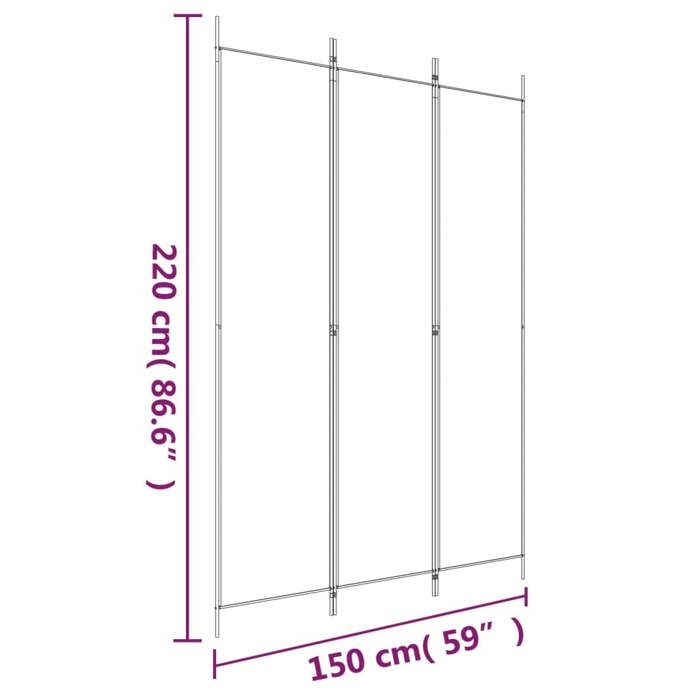 VidaXL Cloison de Séparation 3 Panneaux Séparateur de Pièce Pliable Diviseur Écran d'Intimité Paravent Décoration Salon 350196
