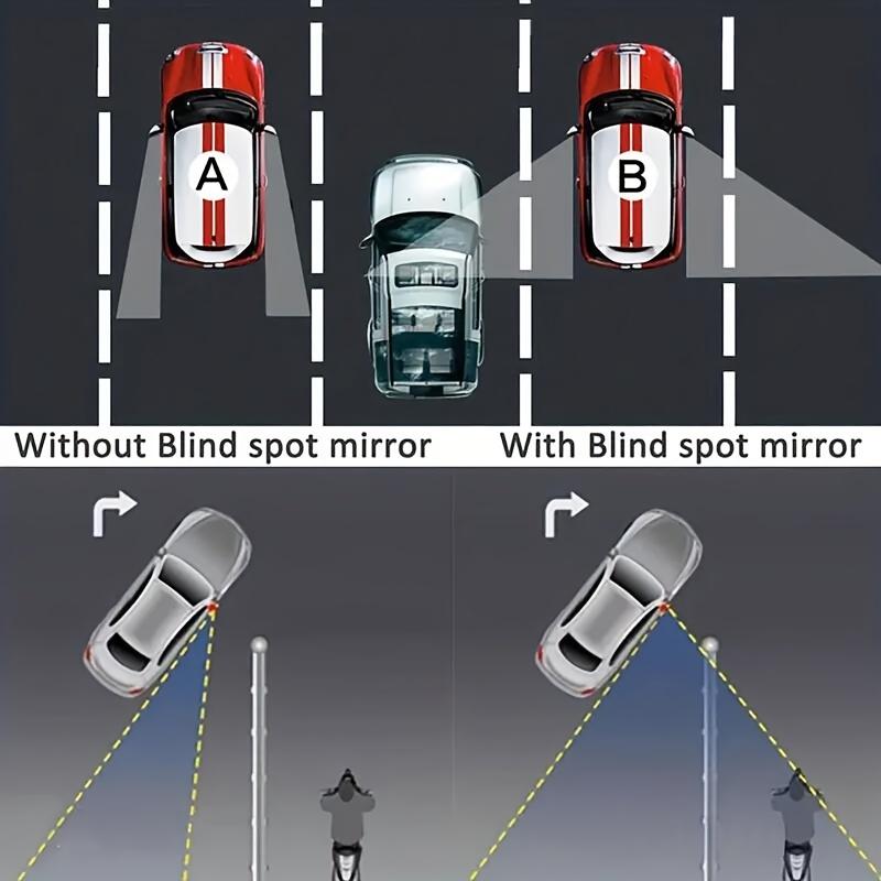2pcs Wide Angle Car Mirror - Unobstructed Panoramic View, Eliminate Blind Spots, Easy Adjustable Design, Crystal-Clear Rear Visibility