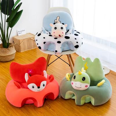 Baby Sofa Chair Cartoon Animals Baby Seat with Leg Holes Handles Non-Slip Bottom Sofa Chair with Back Support for Infants Sitting Up