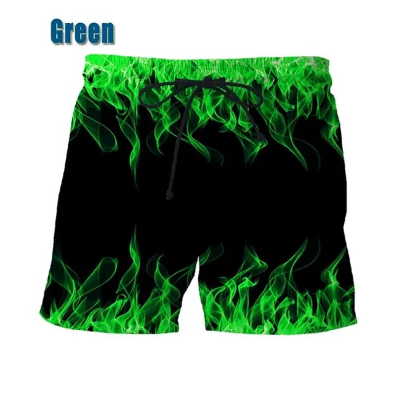 

Мужские повседневные пляжные шорты с 3D-цифровой печатью Flame Cool Sports Shorts Мужская детская одежда Плавки Шорты для плавания M