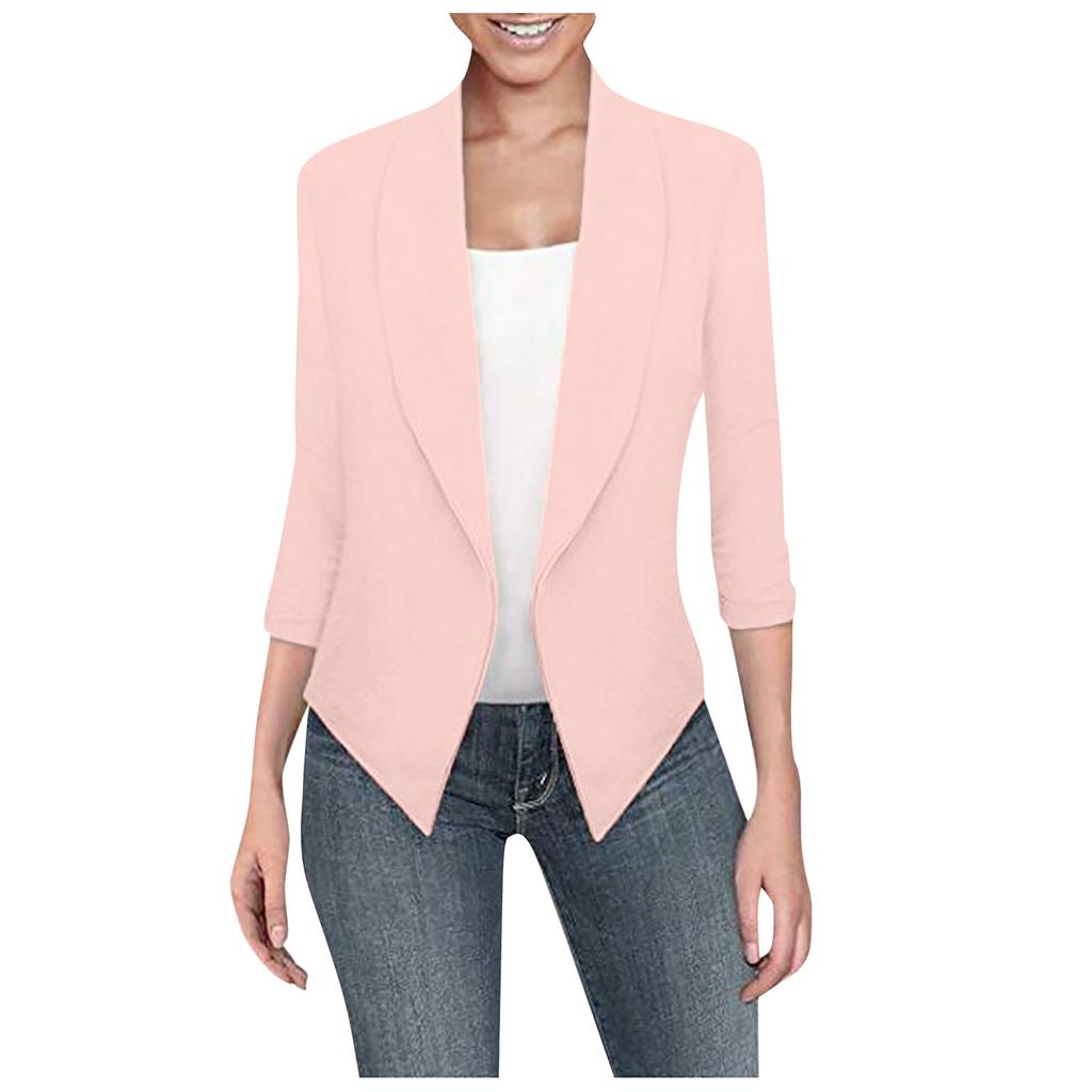 Women Thin  Lady Lapel Long Sleeved Coat Suit Slim Cardigan Casual Tops