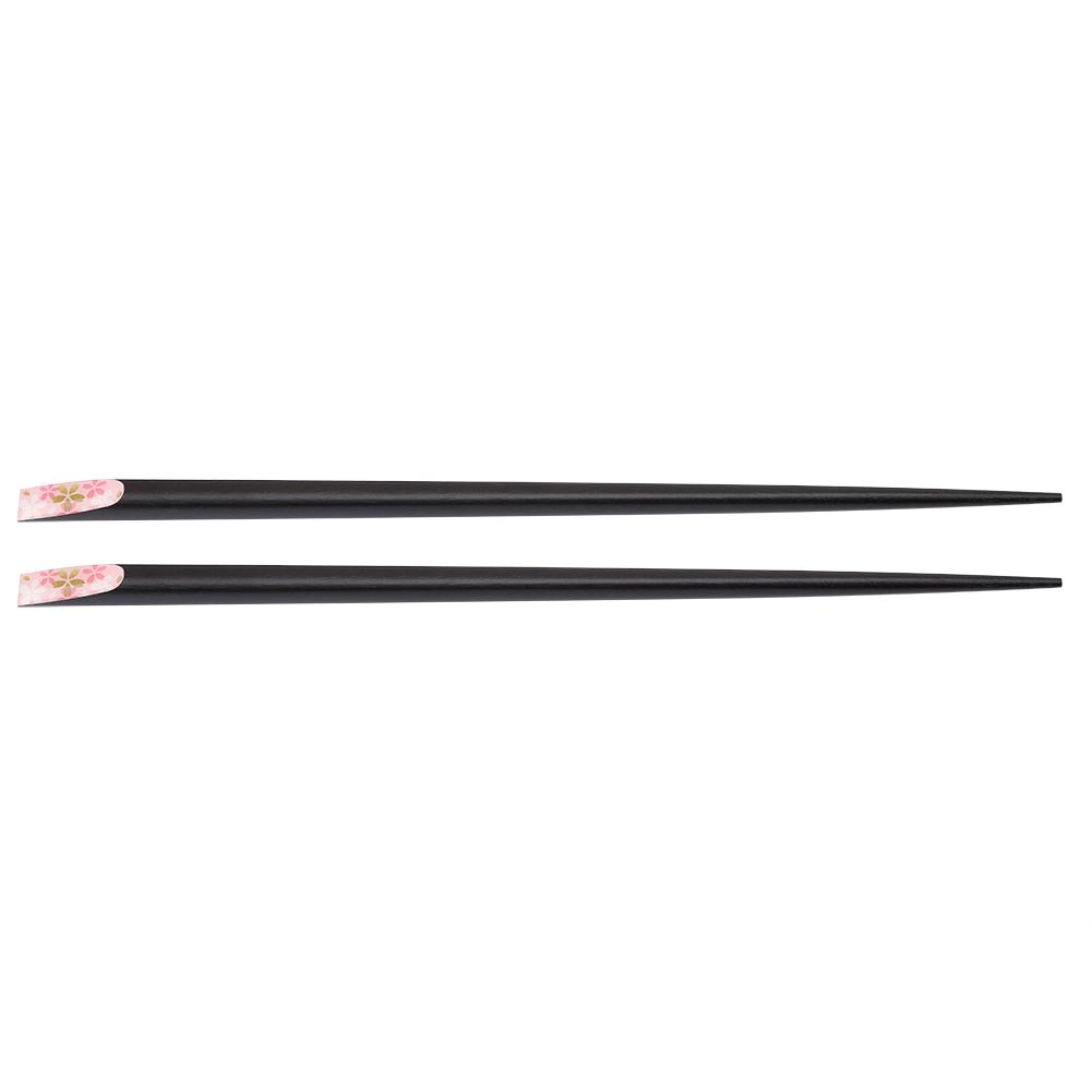 1 Pair of  Japanese Style Sakura  Pattern Reusable Durable Wooden Chopsticks (Pink)