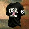 Men's Casual Printed V-Neck Short Sleeve T-Shirt Breathable Lightweight Top