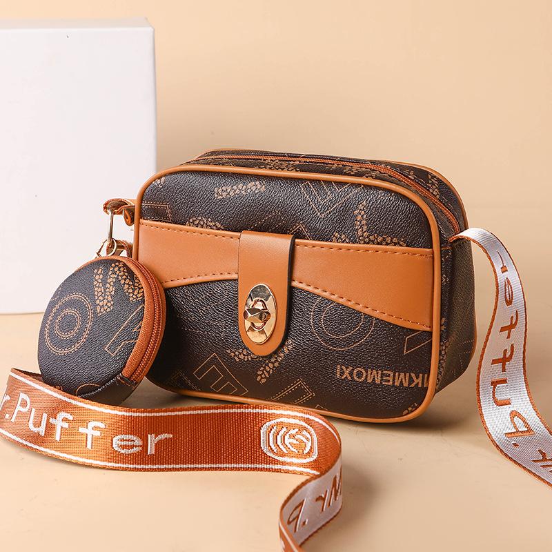 Spring and Summer Trendy Printed Retro Middle-aged Mom Bag, Single-shoulder Crossbody Bag, Women's Bag