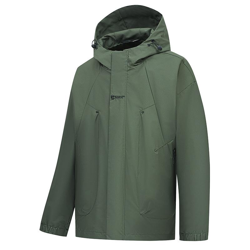 Giacca impermeabile da esterno, giacca da lavoro alla moda primaverile e autunnale da uomo, giacca da alpinismo con cappuccio, giacca da uomo
