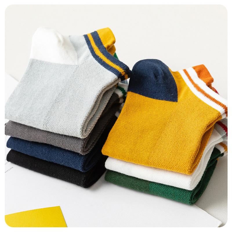 LKWDer 3 Paar Frühling Sommer Low-cut Sport Mesh Herren Bootssocken Socken Herren Schweißabsorbierend Atmungsaktiv Kurzer Schaft Baumwollsocken