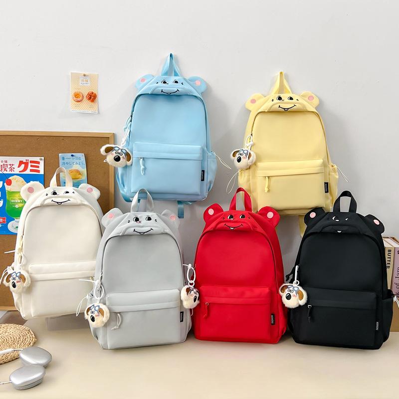 Schoolbag1011 new ins trendy solid color simple and versatile large capacity middle school students students travel backpack