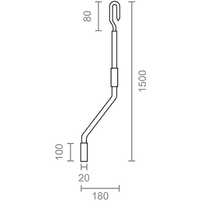 Manivelle auvent moyen - MICEL - 150 mm - Blanc - Manuel - Anti UV