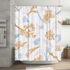 Bathroom Shower Curtain Floral Decorative Pattern Waterproof Fabric Home Decoration For Bathrooms Orange Blue White Size70 X 183