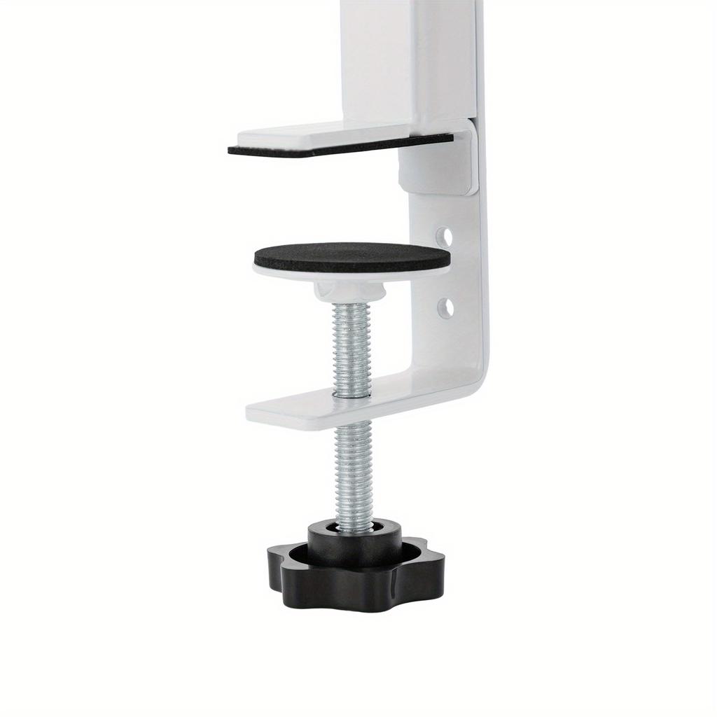 Clamp-On Desk Shelf – 2-Tier Under/Over Desk Storage Organizer with Guardrail – White