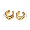 Chic C-Shaped Stainless Steel Hoop Earrings - European & American Style
