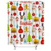 Tu Festive Christmas Shower Curtain Waterproof Holiday Decor Reindeer Snowflakes Pattern Bathroom Backdrop Festive Home Xmas G