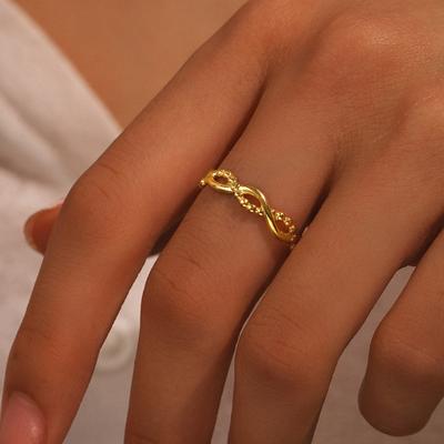 Stainless Steel Rings  Minimalist Geometric Hollow Ring Retro Fine Open Ring For Women Zircon Non-fading High-quality Gifts New