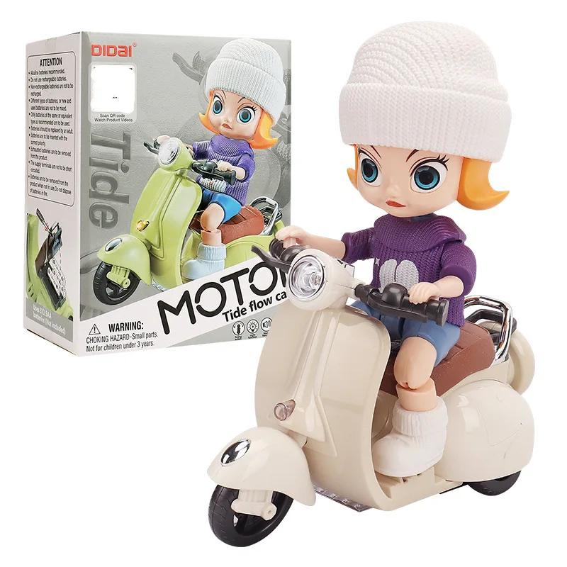 Robot Toys for Kids Spinning Stunt Car Toys Dancing Electric Trike Kids Motorcycle Cartoon Toy Interactive Toy with Music Light