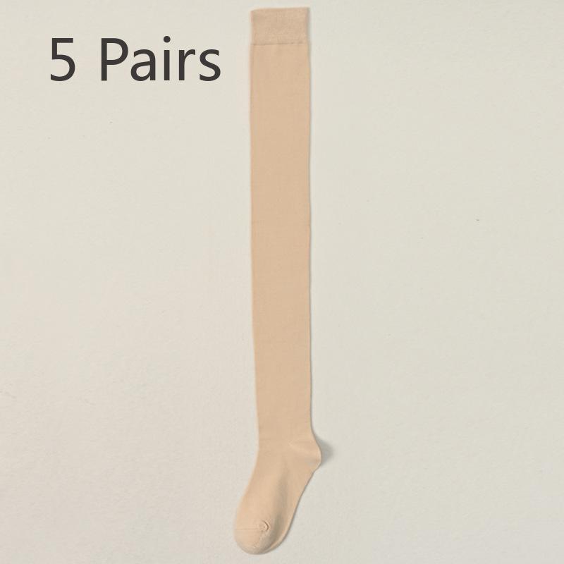 

5 пар женских осенне-зимних модных новых супер длинных моделей, не спускающих трубку выше колена 5 Pairs телесный