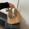 Summer Hollow Woven Shoulder Messenger Bag Women's New Seaside Vacation Beach Bag Knitted Tote Bag