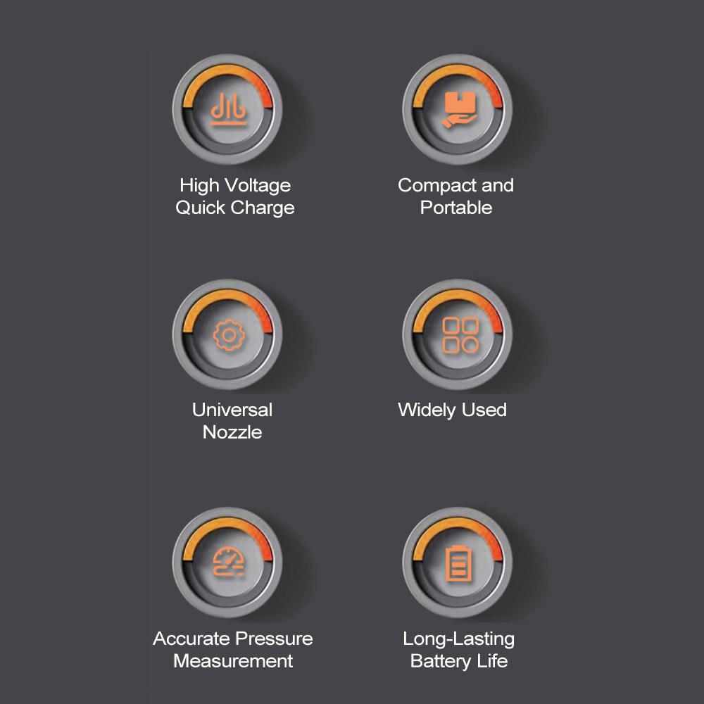 Tire Inflator Portable Air Compressor 150PSI Tire Pump 500mAh Air Pump for Cars Bikes & Motorcycle