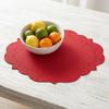 Linen Placemats with Embroidery Overlocking Dining Placemats Durable Anti-Slip Table Protector for Hotel Restaurant Kitchen