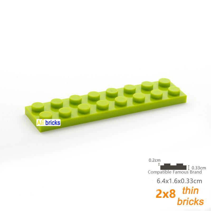 80pcs Bulk Building Blocks Thin Figures Bricks 2x8 Dots 13Color Educational Creative Size Compatible With 3034 Toys for Children